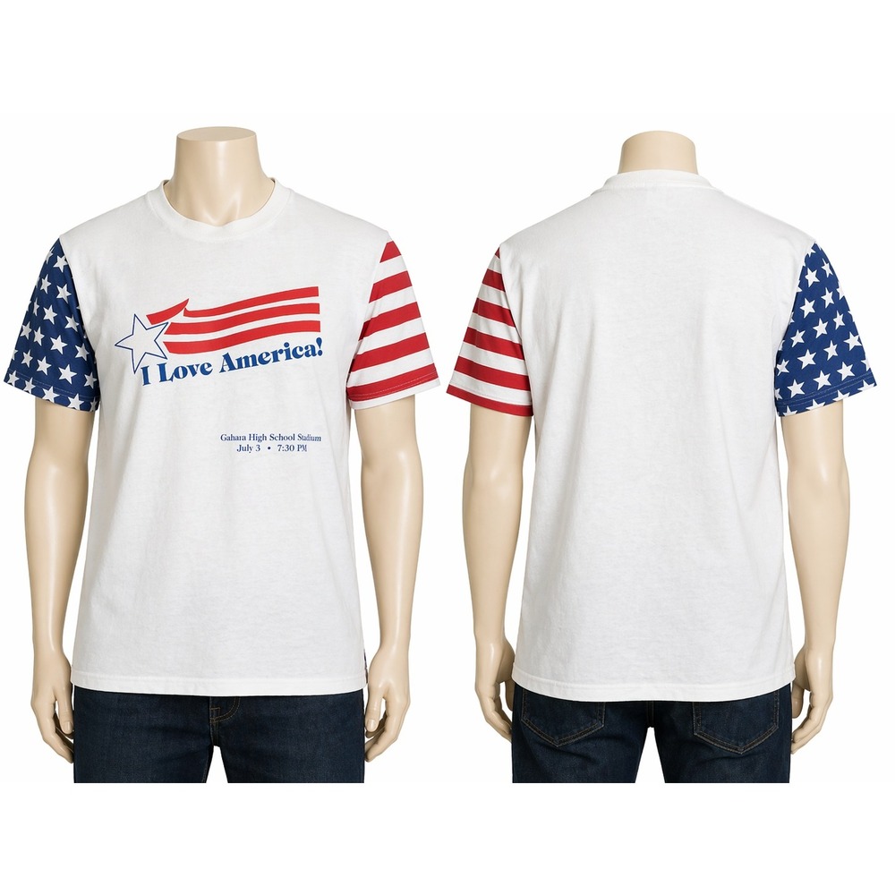 Vintage LA Sportswear I Love America T-Shirt Mens Large USA Flag Single Stitch